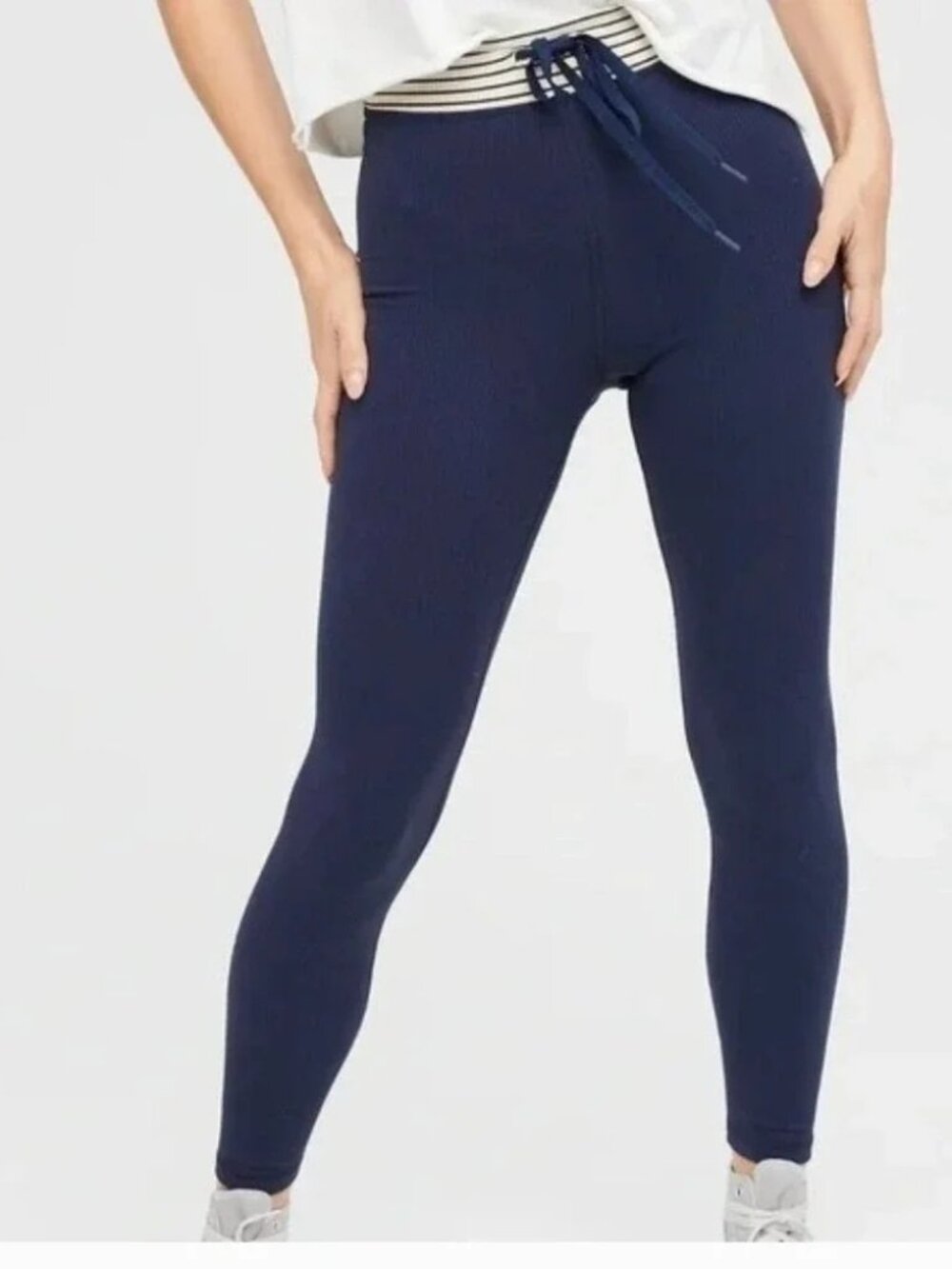 OFFLINE BY AERIE Navy Ribbed 7/8 Leggings - Small - NEW NWT
